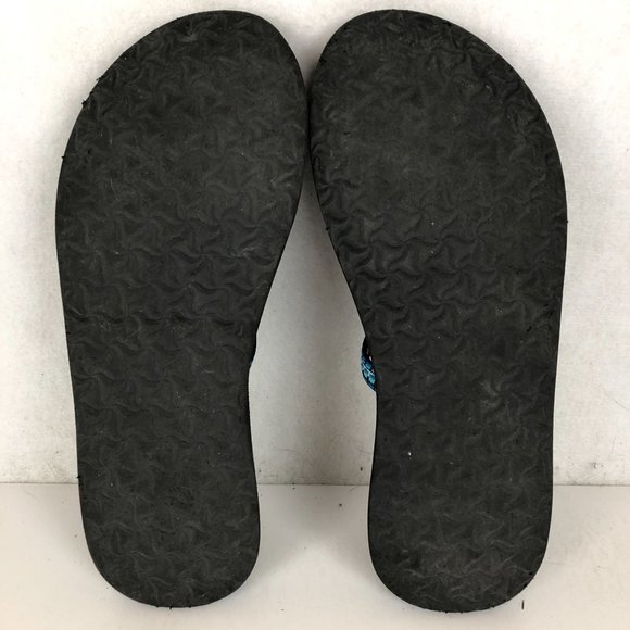 Teva Women's Size 8 Olowahu Blue White Open Toe Strappy Vegan Slip On Sandals - Picture 9 of 12